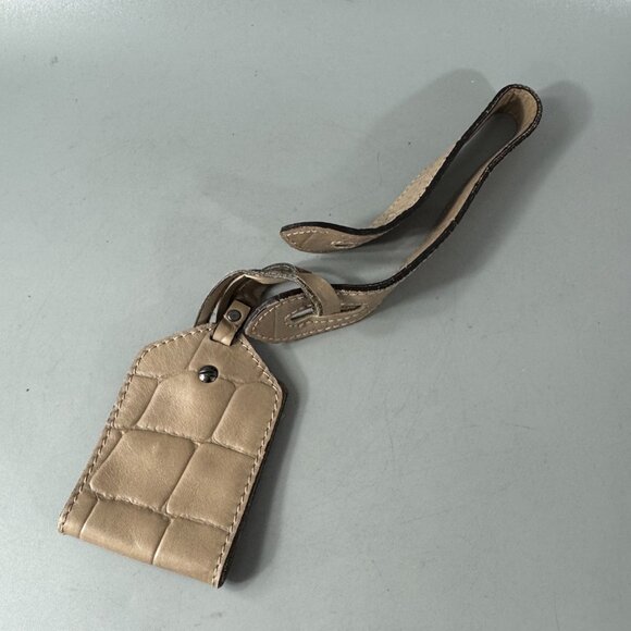 A. Bellucci Ashy Gray Croc-embossed Leather Tag - Picture 4 of 9